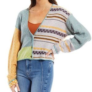 Free People Multicolor Striped Women's Cardigan